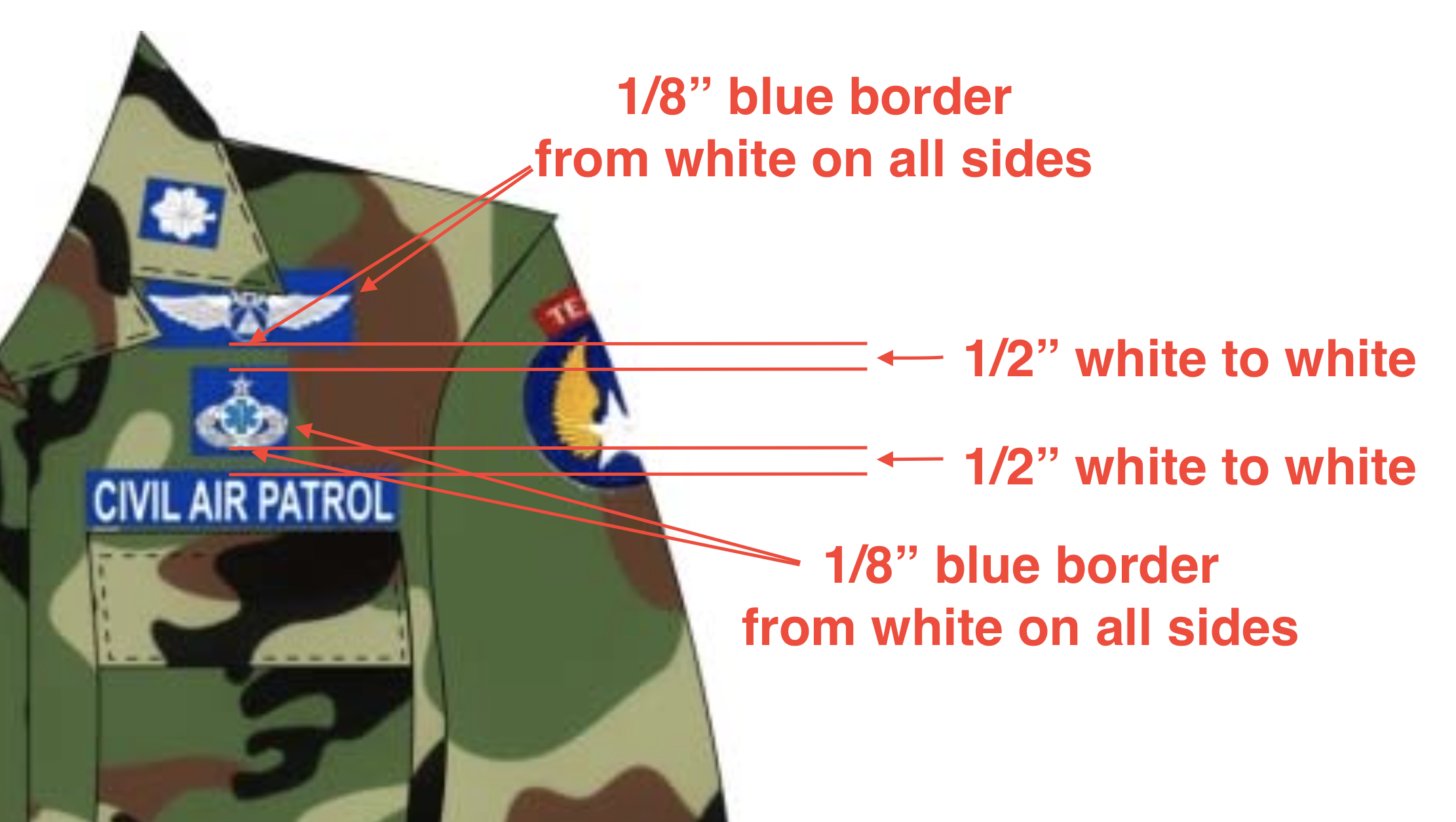 Are these badge placement measurements on the BDU correct?